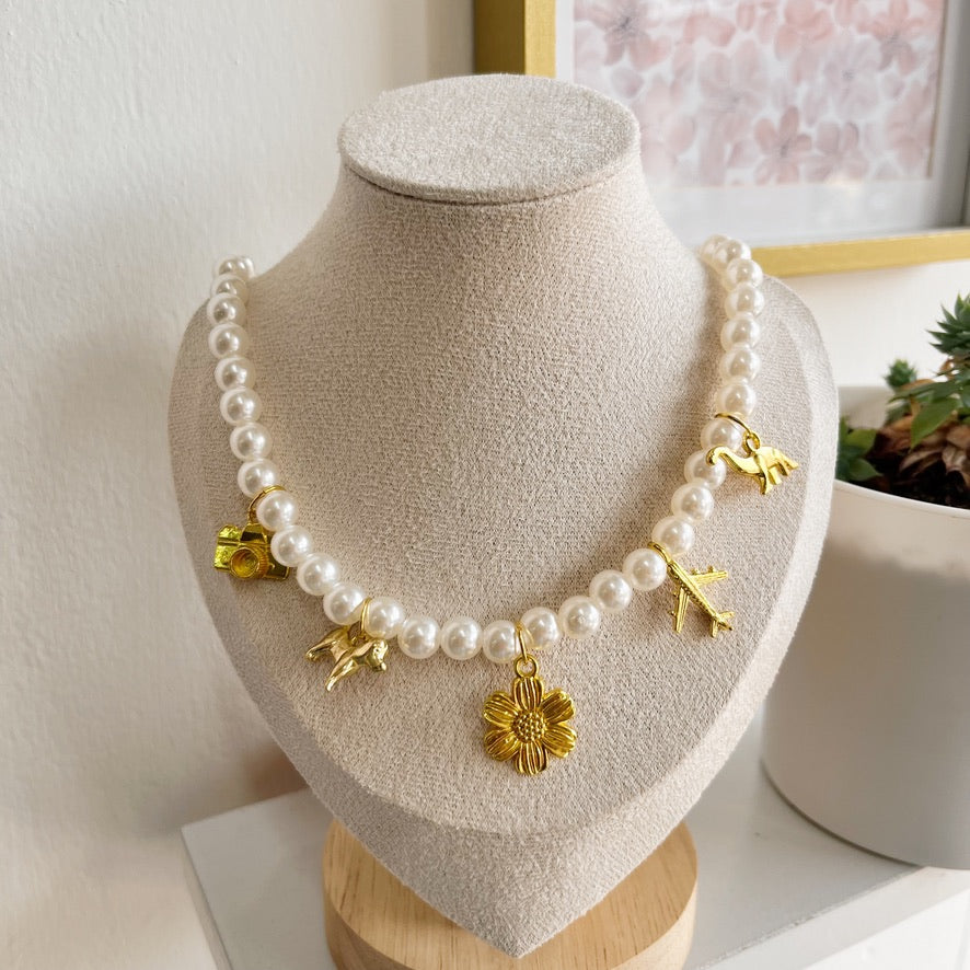Collar Perlas y Charms