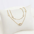 Tobillera Doble Corazones y Cristales