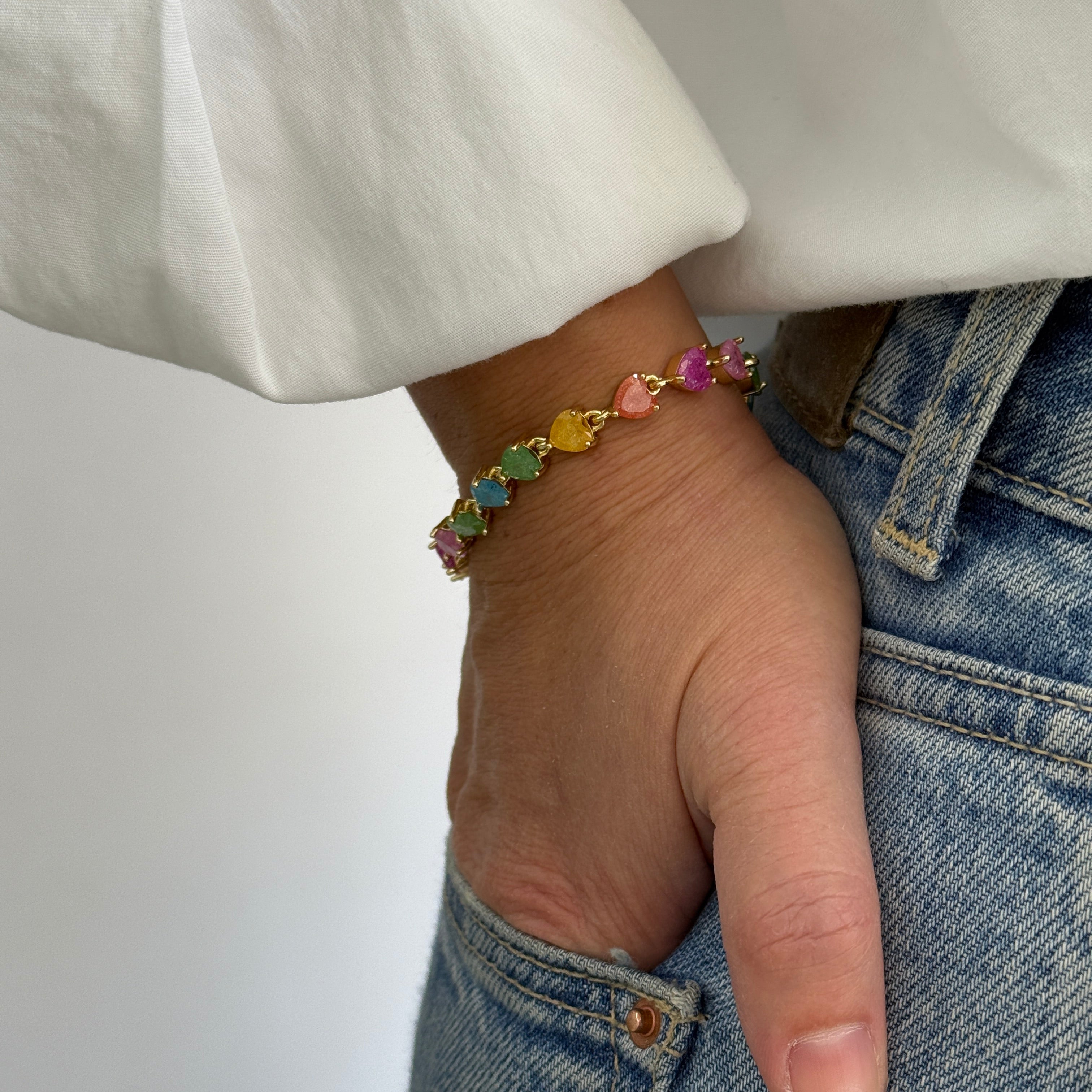 Pulsera Corazones de Colores