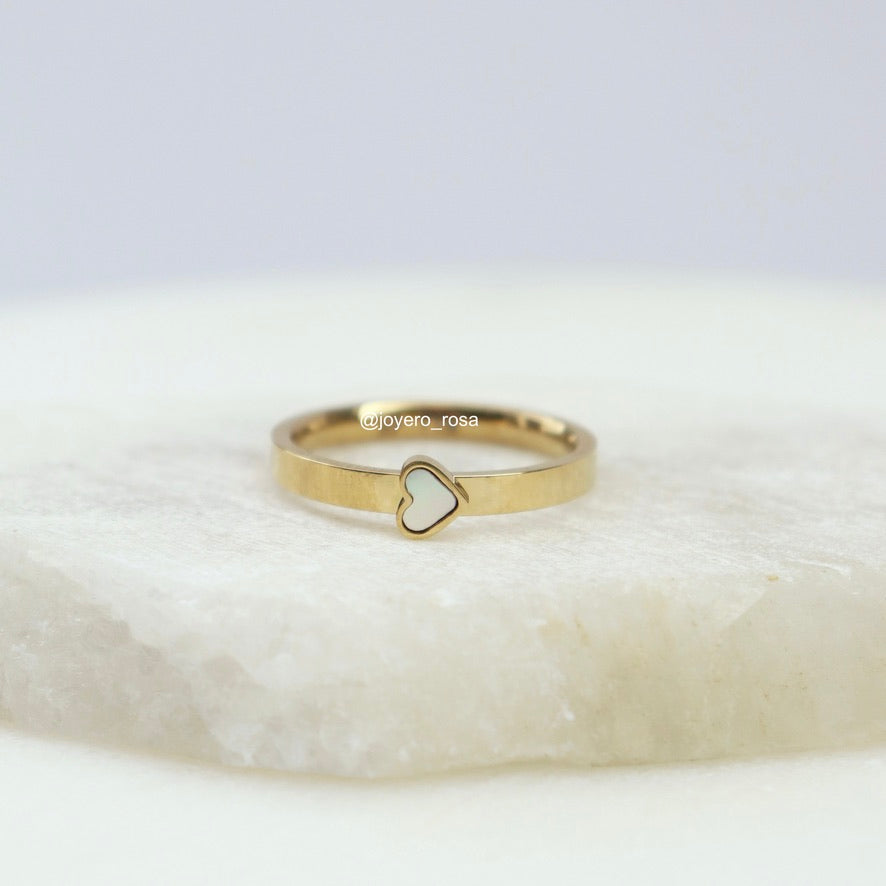 Anillo Corazón Nácar