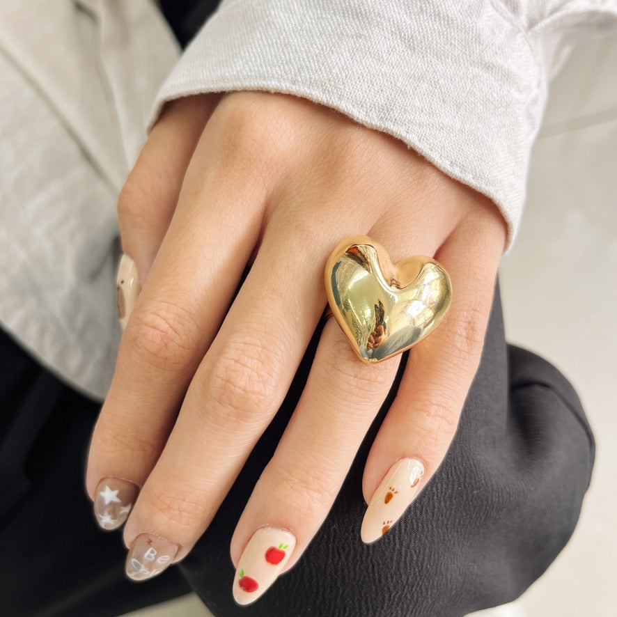 Anillo Corazón Chunky