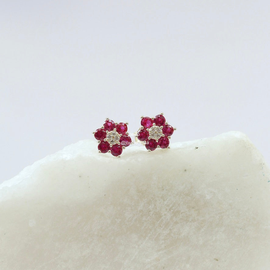 Studs Flor Fucsia