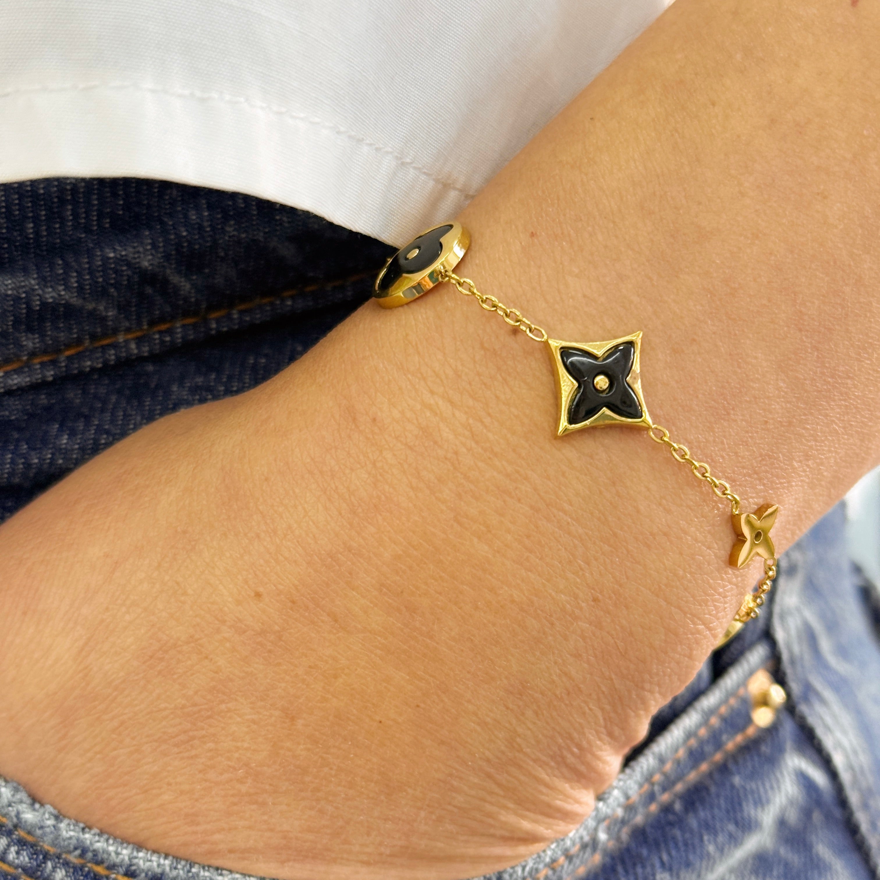 Pulsera Flores Negras
