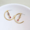 Semi Hoops Cristales Fucsia y Lila