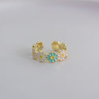 Anillo Ajustable Margaritas Colores Pastel