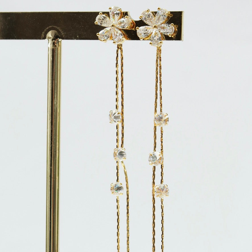 Aretes Largos Flor