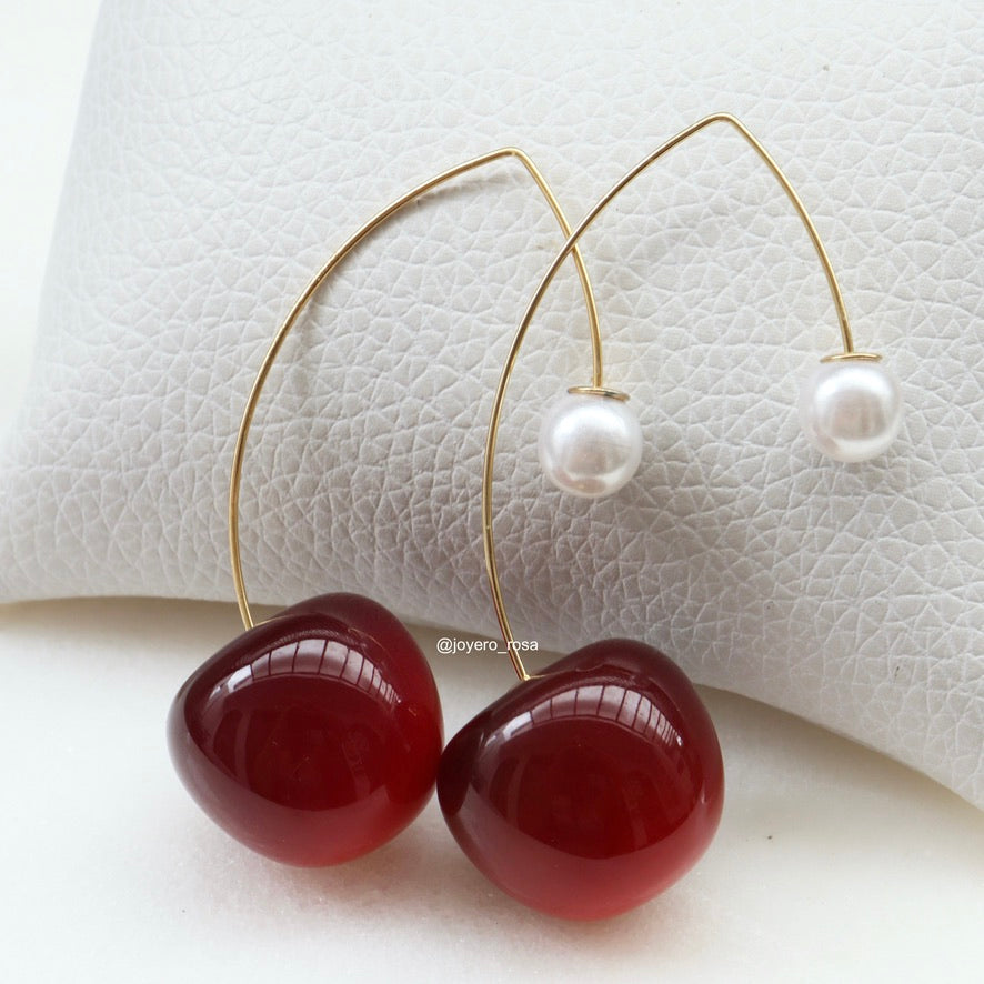 Aretes Cherry con Perla