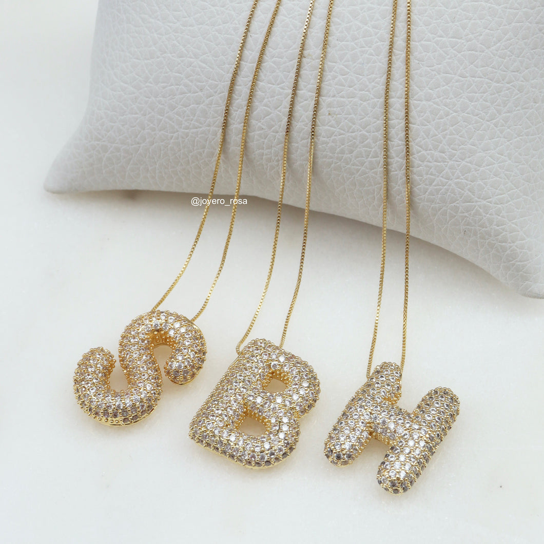 Collar Inicial Bubble Pavé