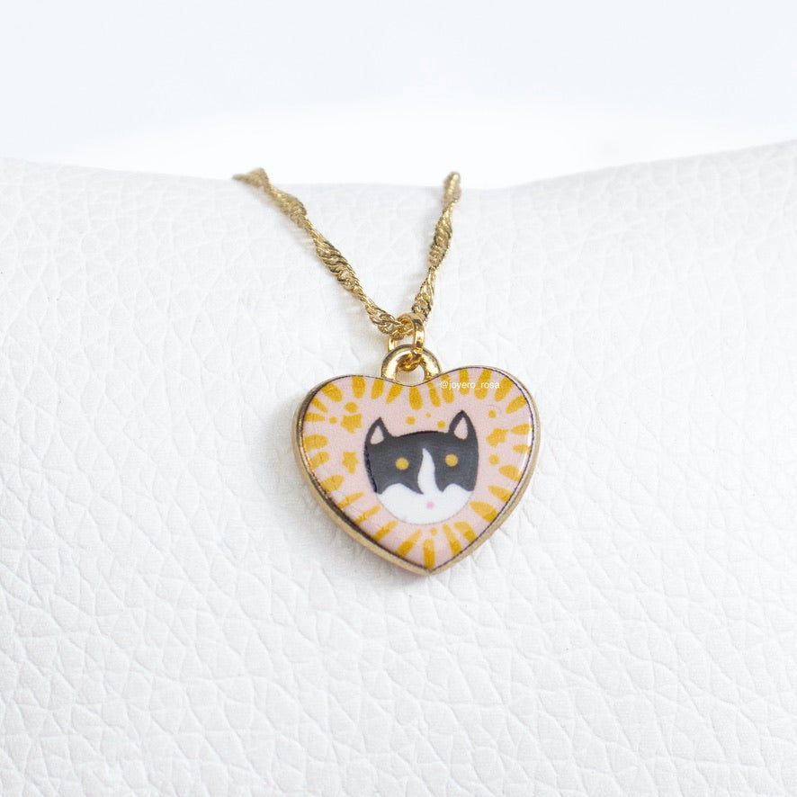 Collar Dije Esmaltado Gato