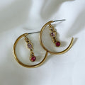 Semi Hoops Cristales Fucsia y Lila