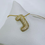 Collar Ajustable Inicial Bubble Pavé