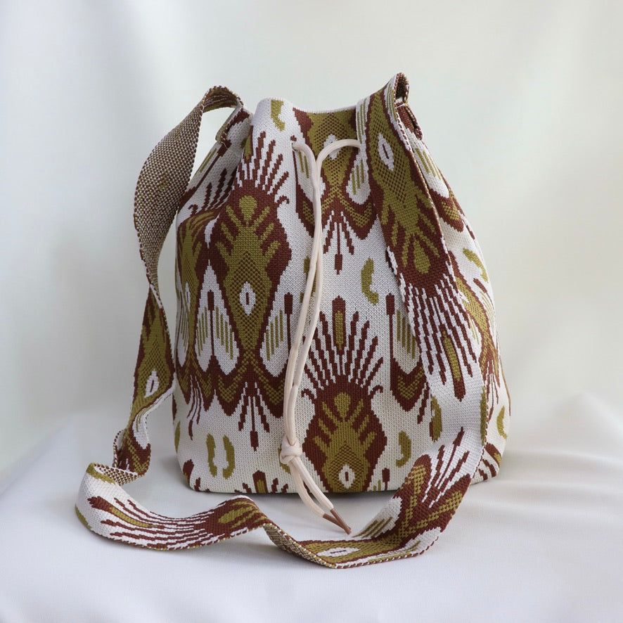 Bolso de Tela Verde-Blanco