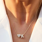 Collar Inicial Pavé con Corazón