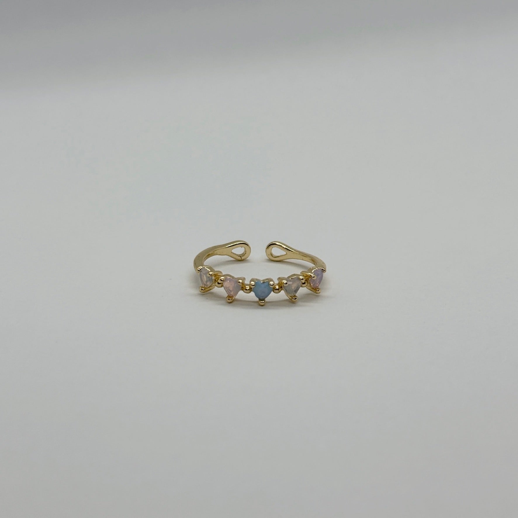 Anillo Ajustable Corazones Tornasol