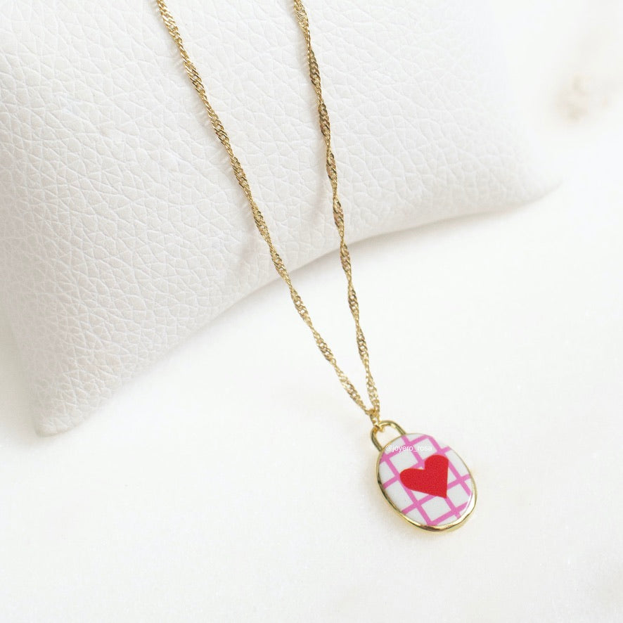 Collar Dije Esmaltado Corazón