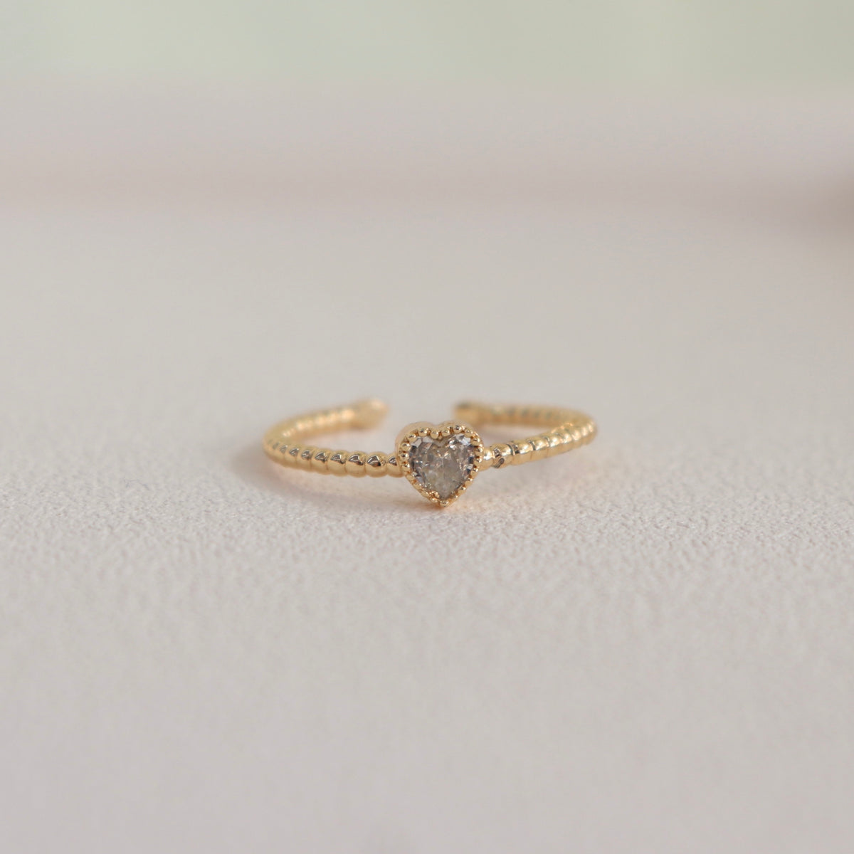 Anillo Ajustable Corazón Cristal