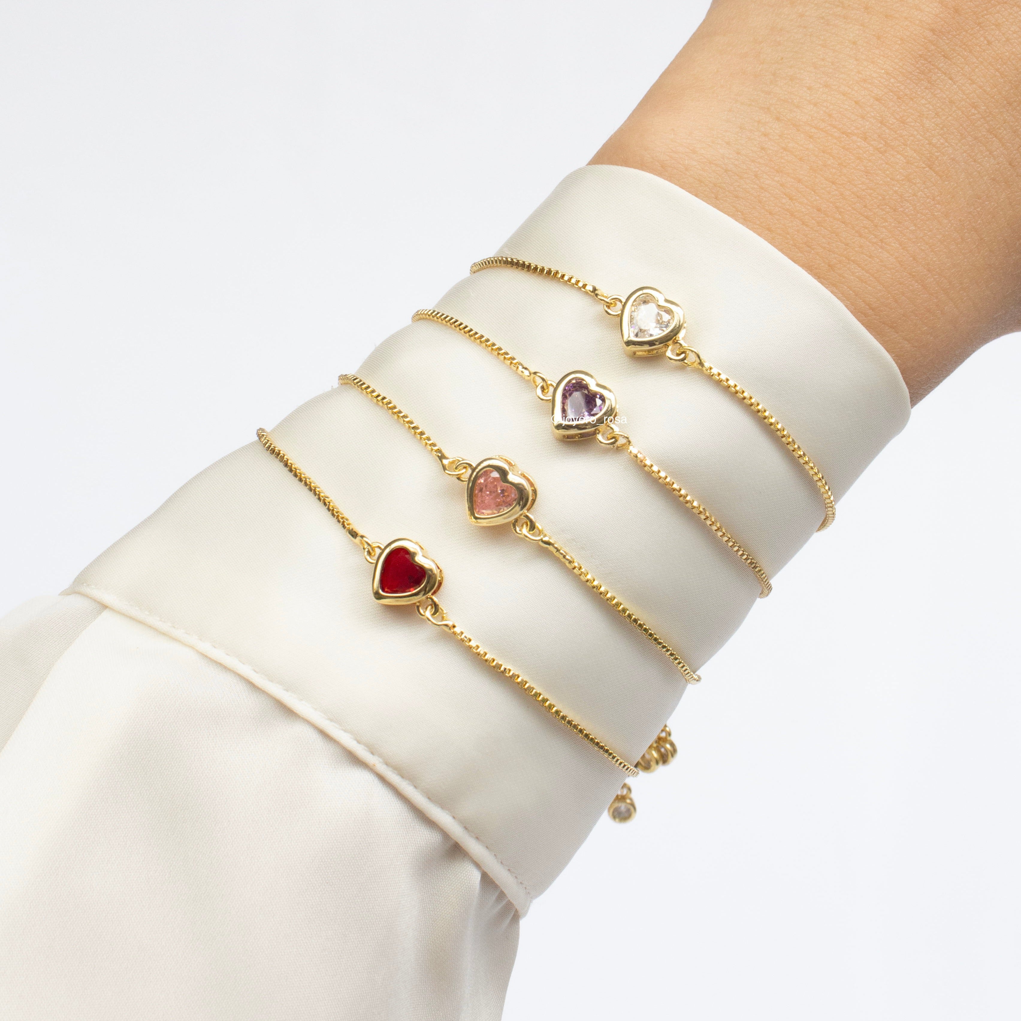 Pulsera Ajustable Corazón Color