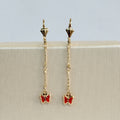 Aretes Largos Mariposa Roja