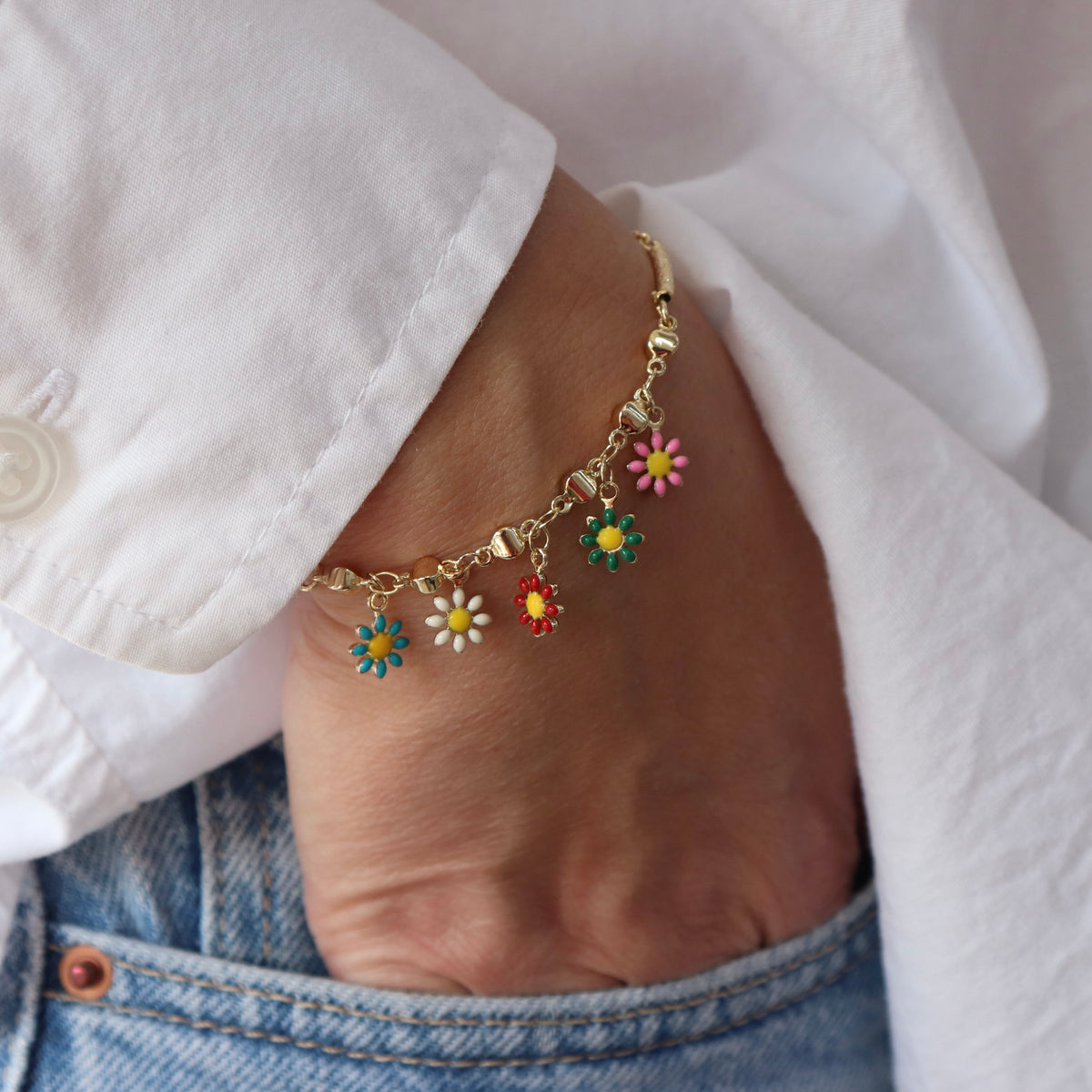 Pulsera Margaritas de Colores
