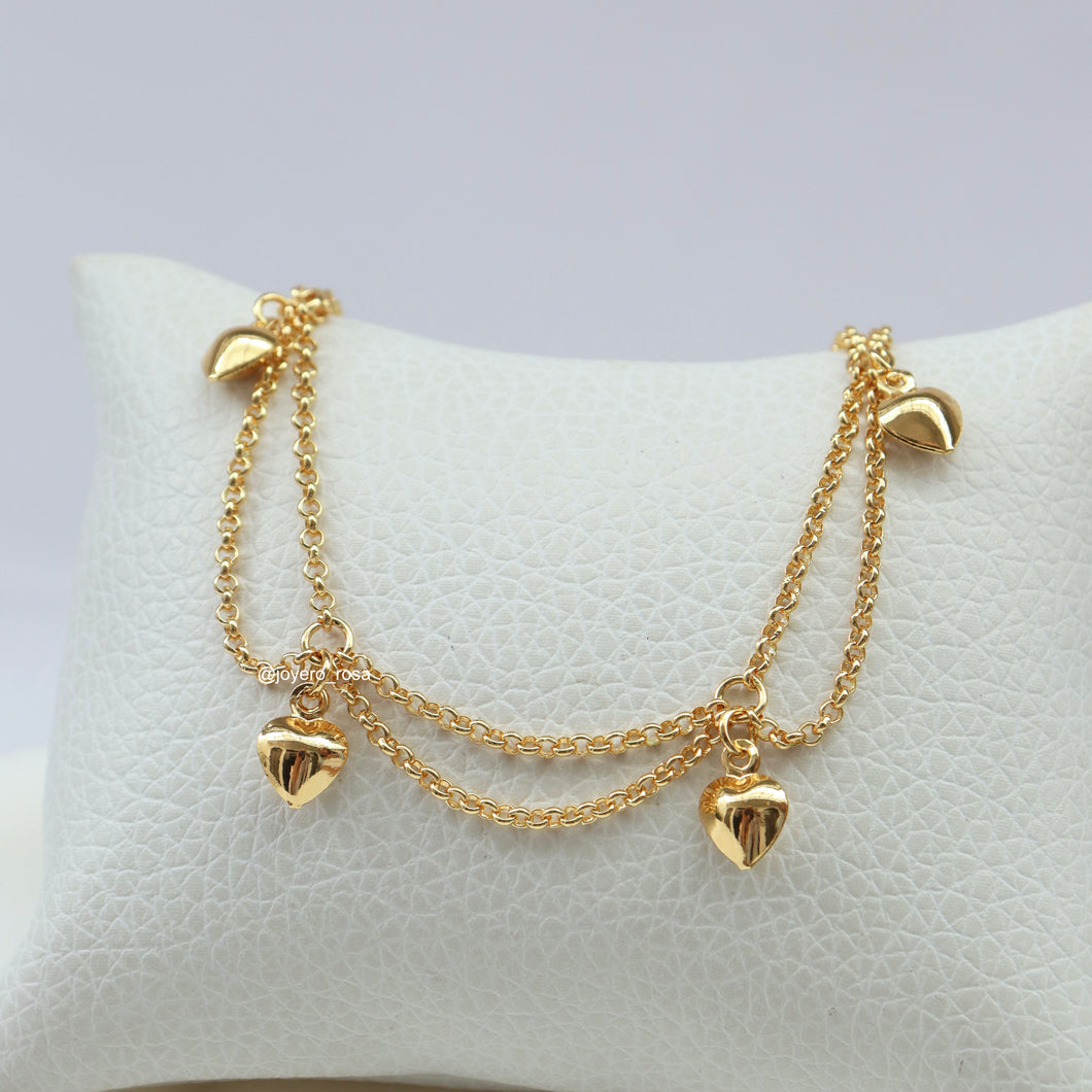 Tobillera Corazones