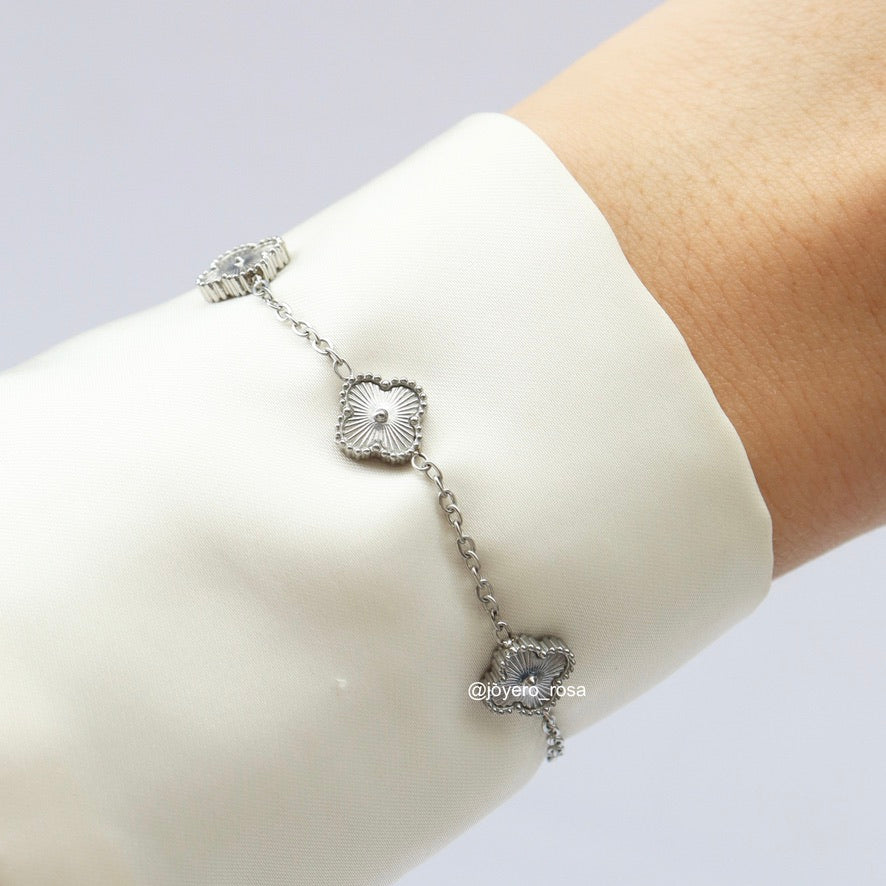 Pulsera Carrusel Van Cleef (Plateado)