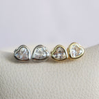 Studs Corazones Clear