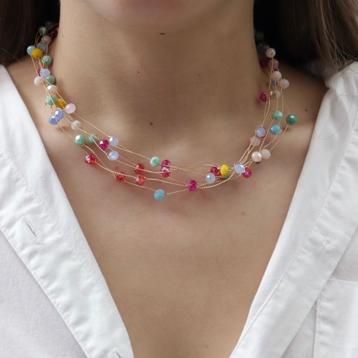 Collar Cristales Colores