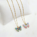 Collar Dije Esmaltado Mariposa