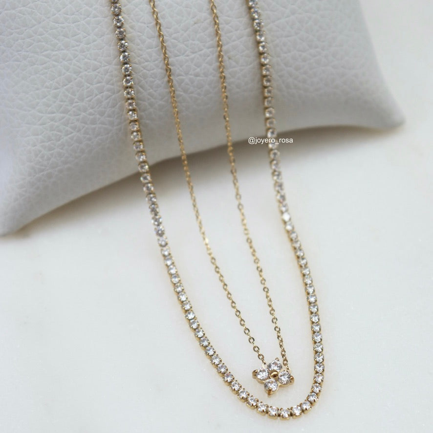 Collar Doble Cristales