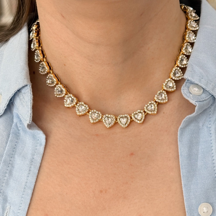 Collar Corazones Full Brillo