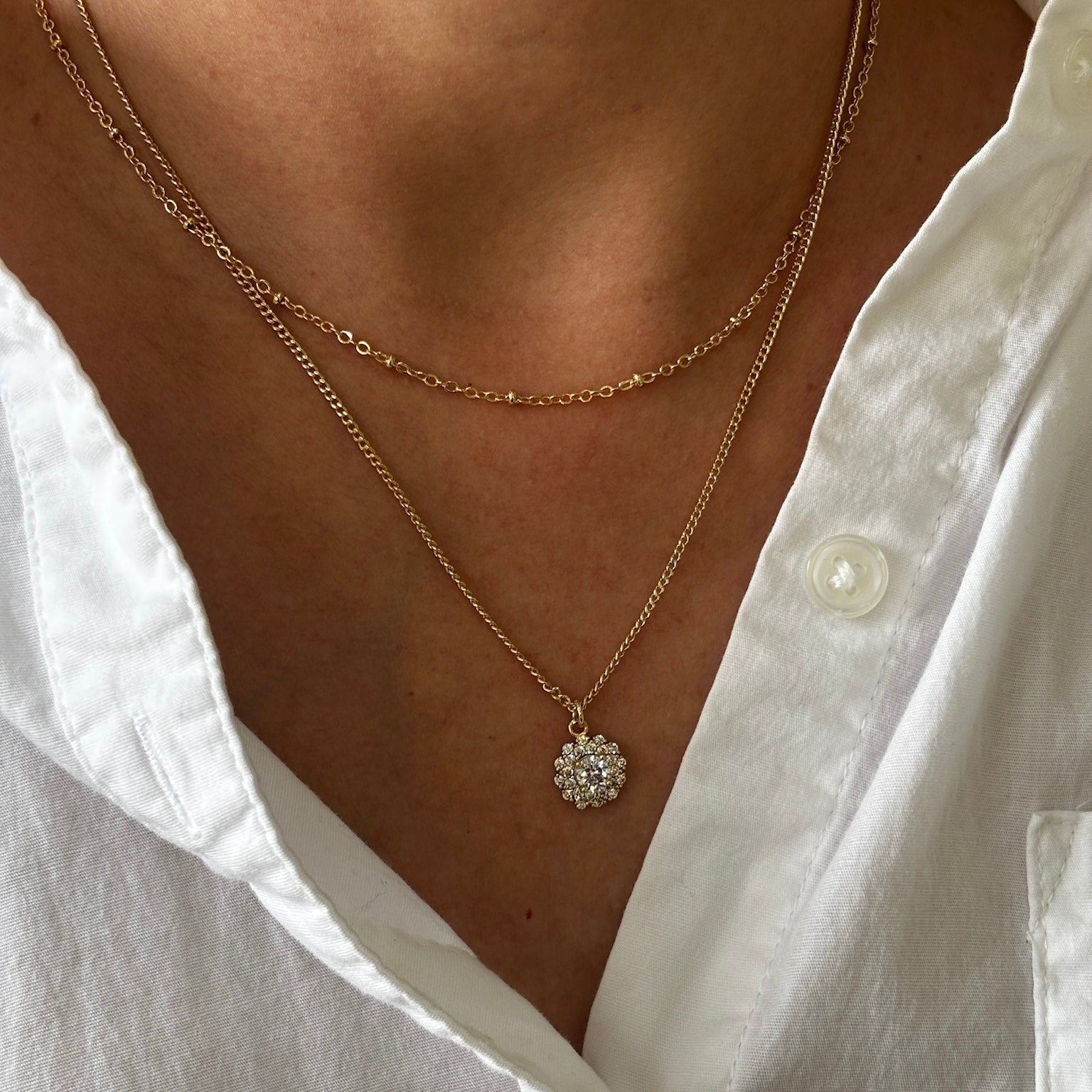 Collar Doble Flor