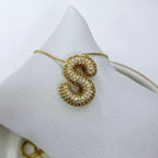 Collar Ajustable Inicial Bubble Pavé