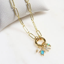 Cargar imagen en el visor de la galería, Collar Charms Inicial Pavé Dorado

