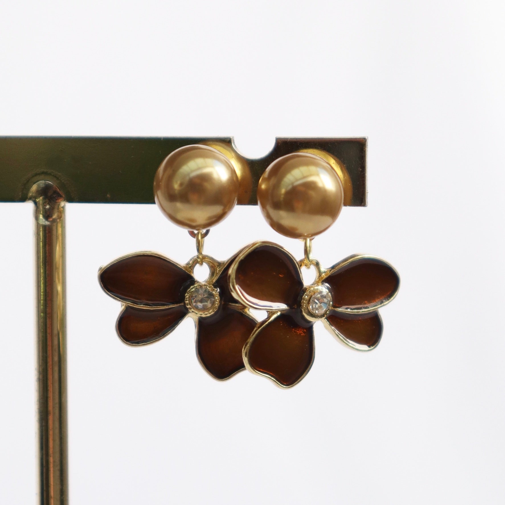 Aretes Flor Café