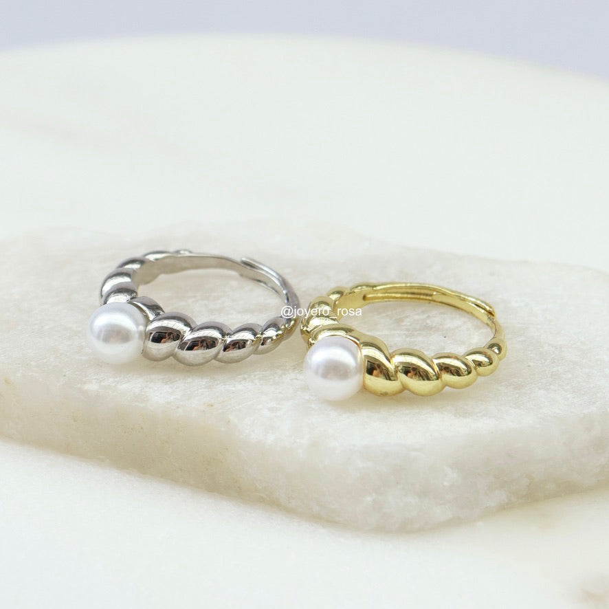 Anillo Twisted con Perla