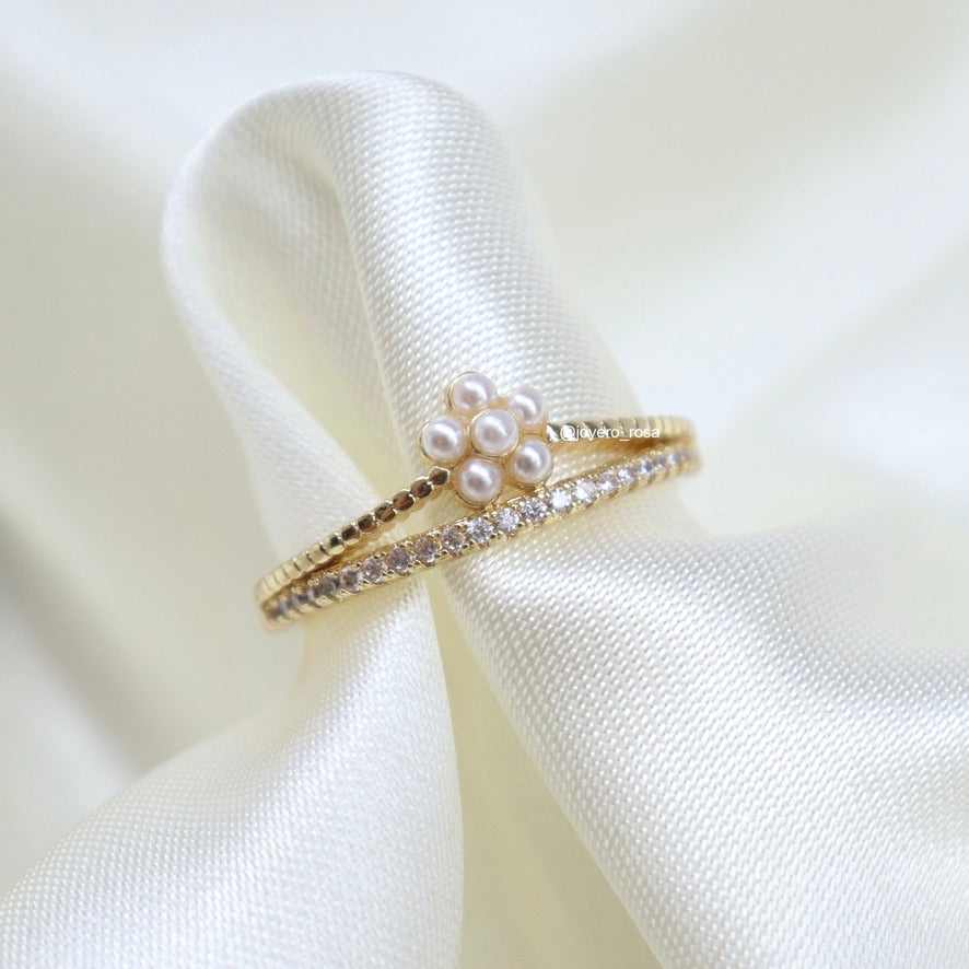 Anillo Flor Perla