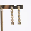 Aretes Largos Cristales Cuadrados