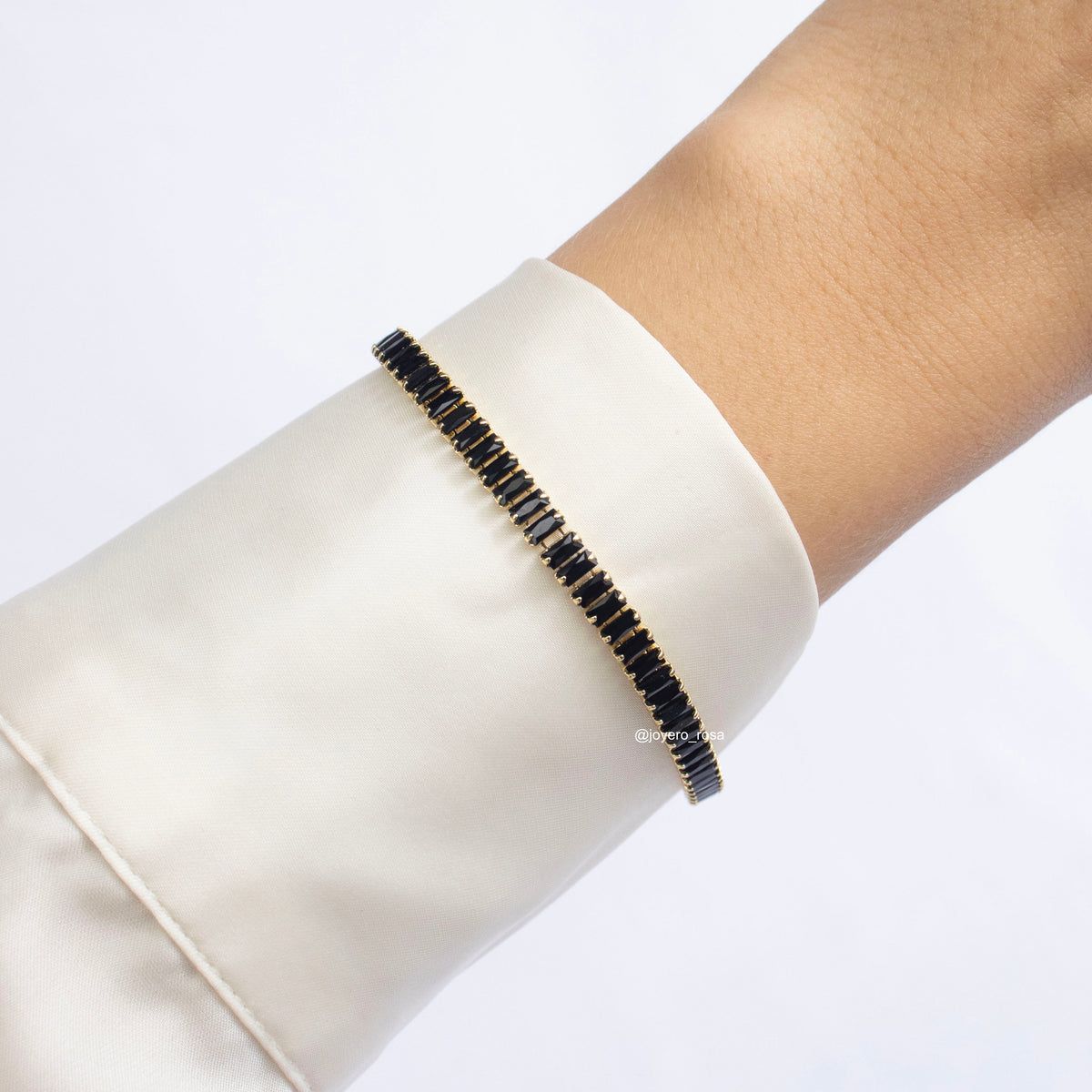 Pulsera Baguette Negra