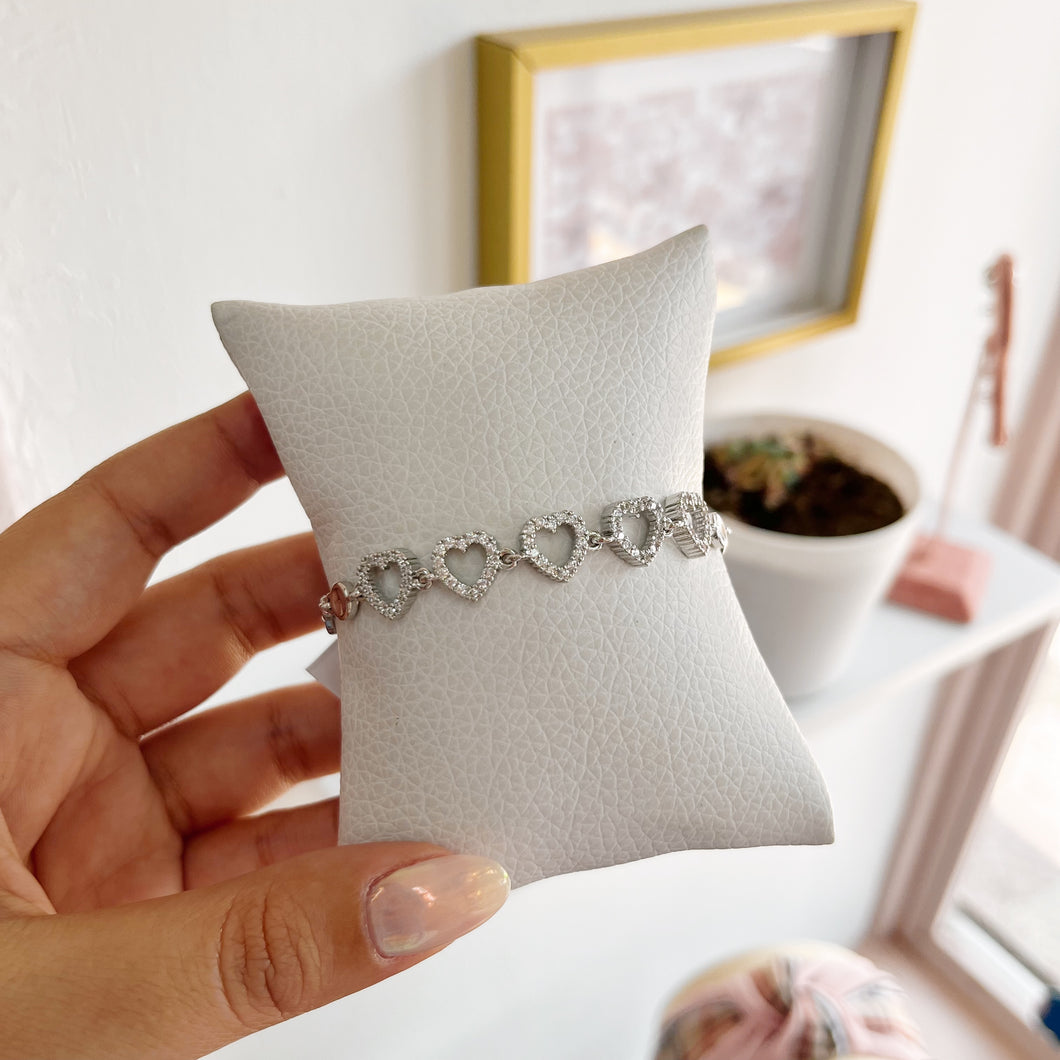 Pulsera Corazones con Brillo