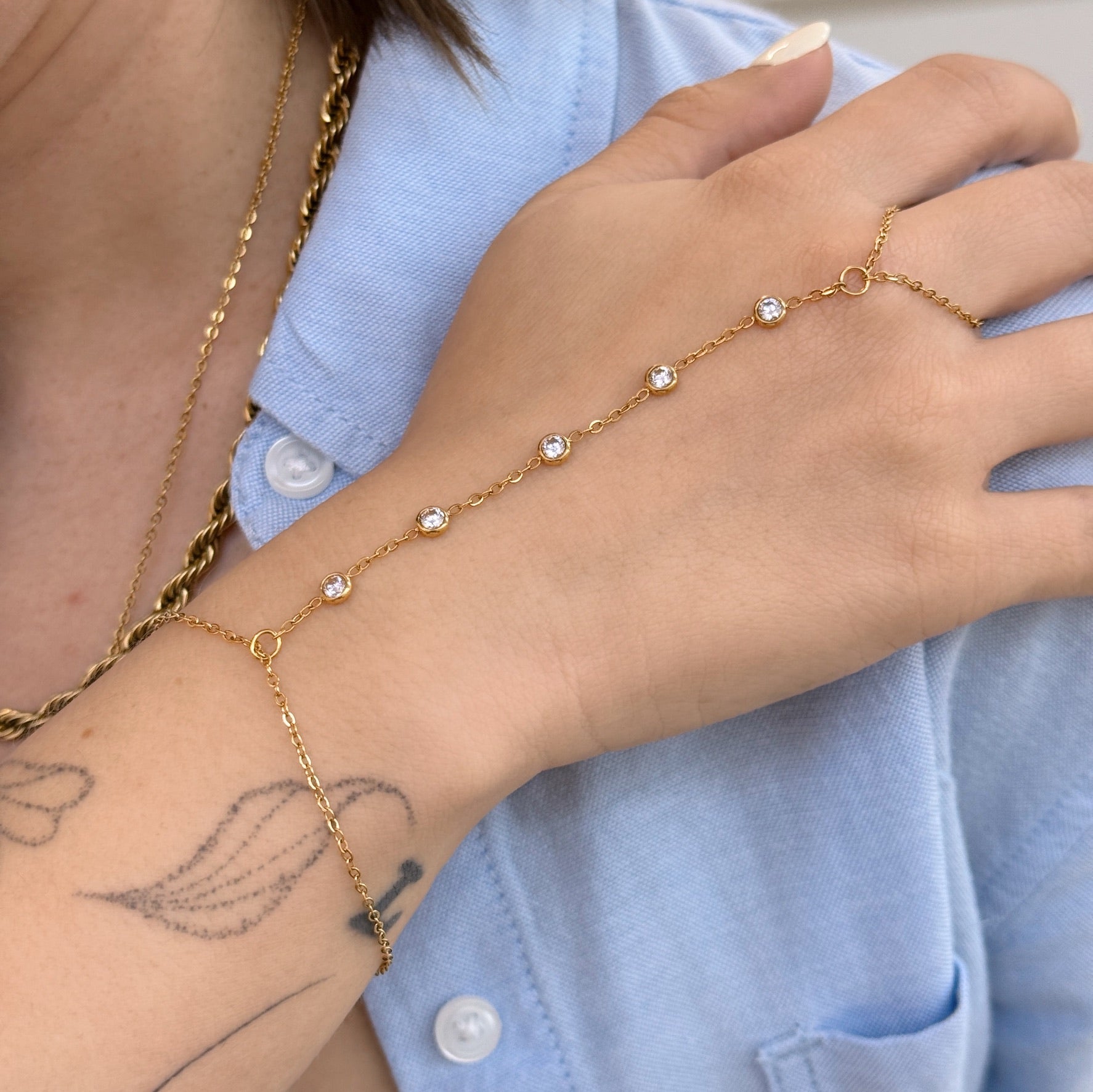 Hand Chain Cristales