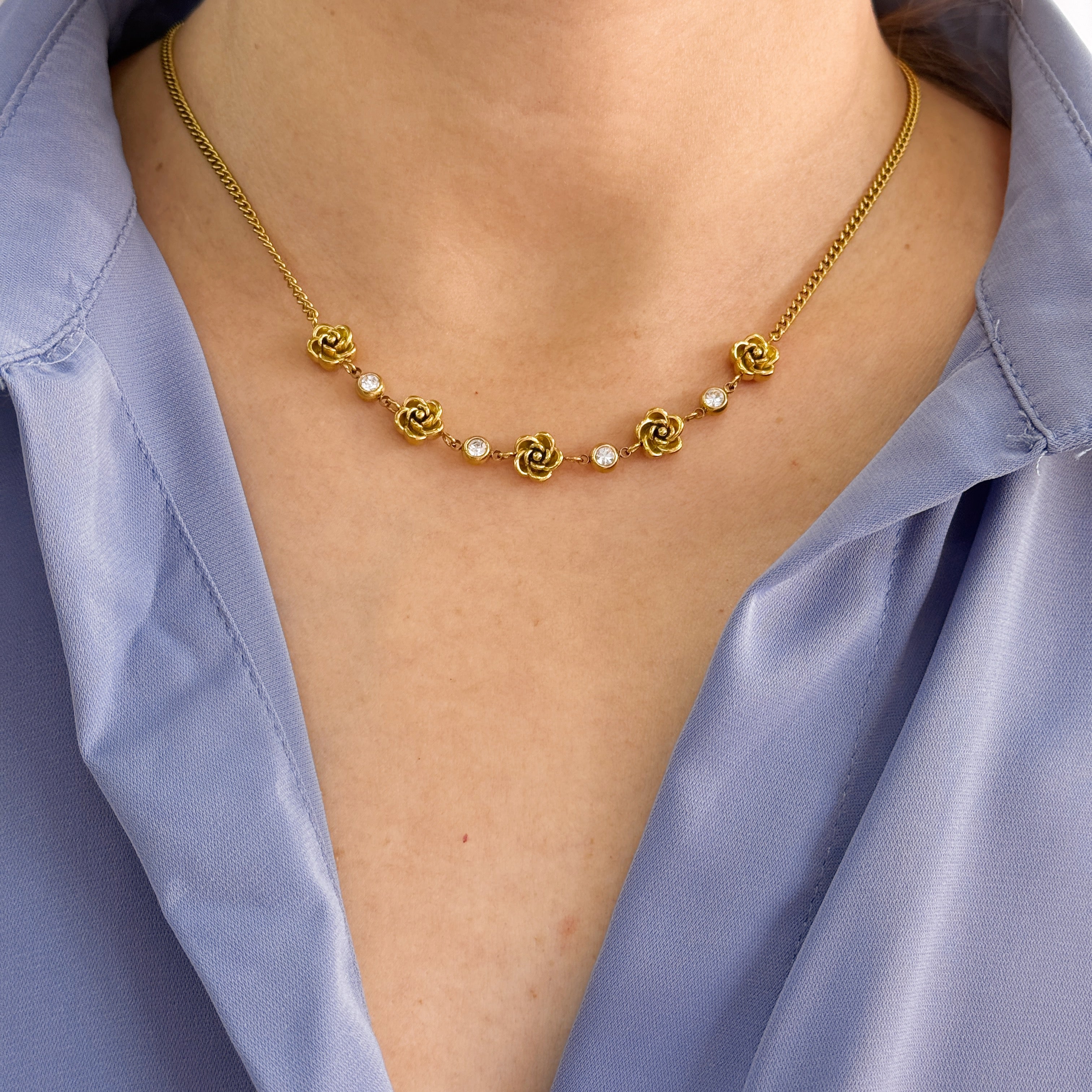 Collar Rosas y Cristales
