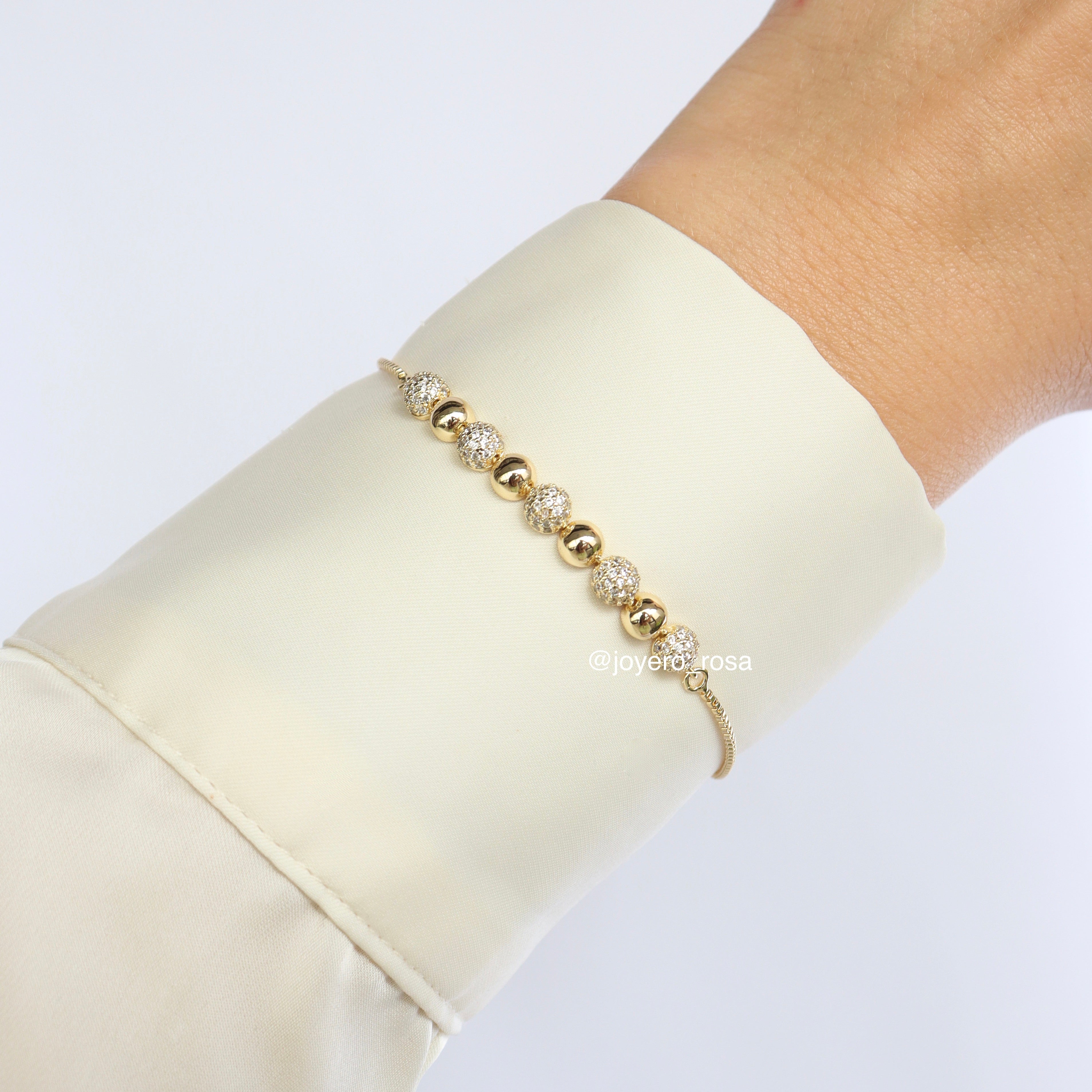 Pulsera Ajustable Bolitas Pavé
