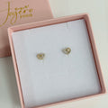 Studs Corazones con Cristales