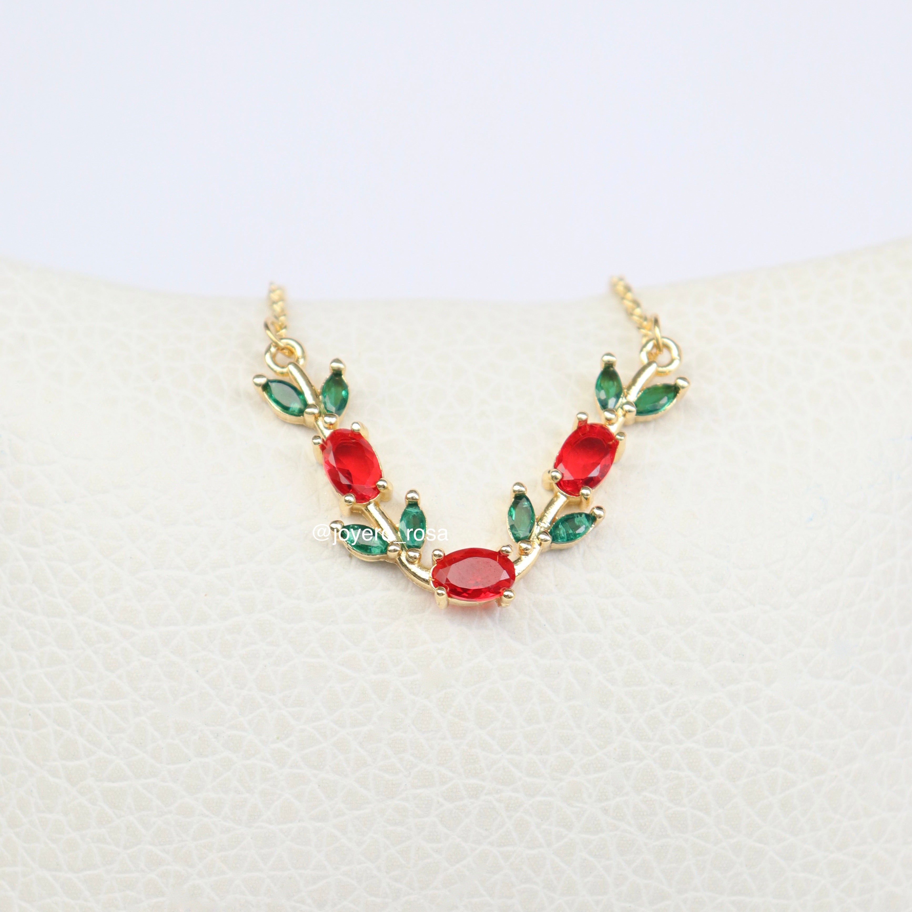 Collar Flores Rojas