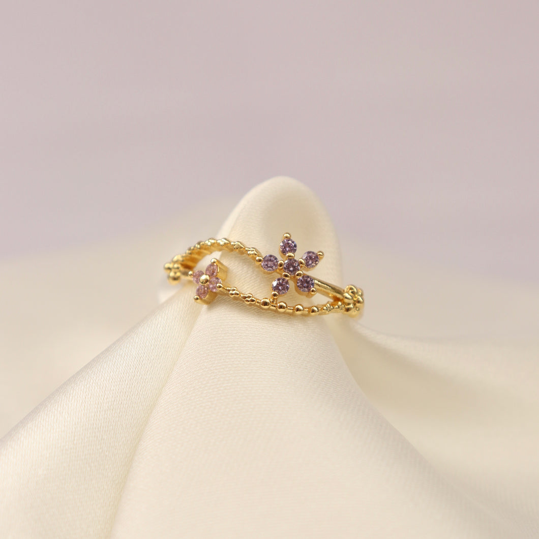 Anillo Flores (Dorado)