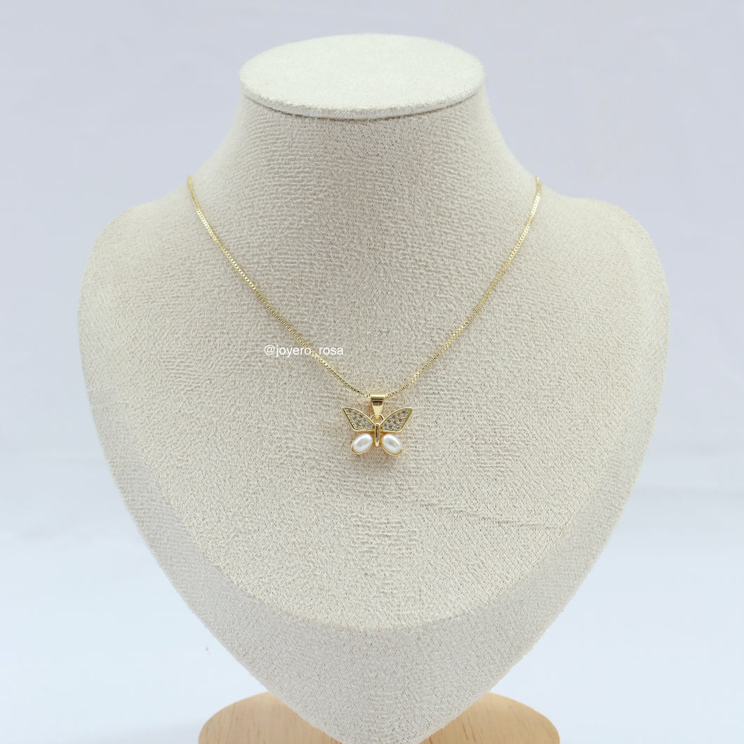 Collar Mariposa Perlas