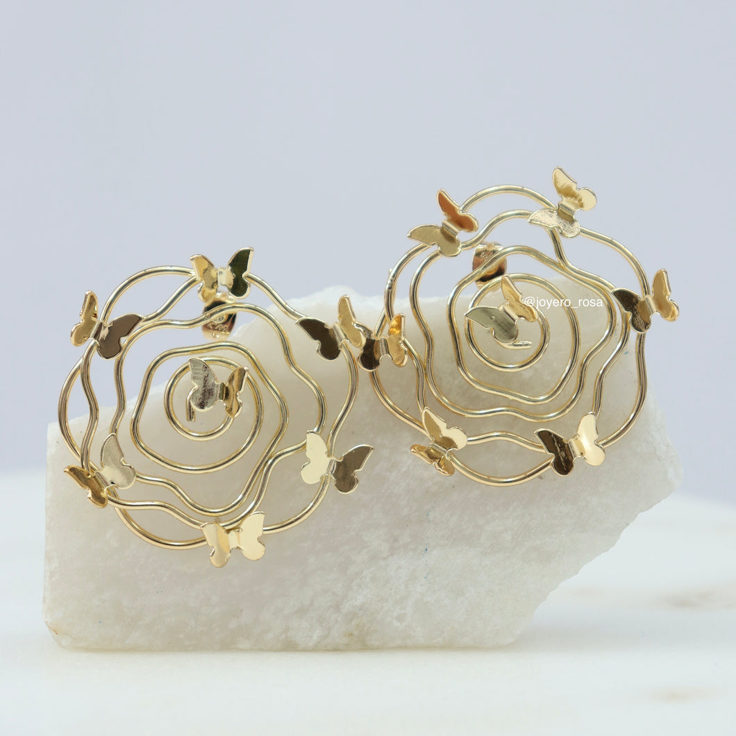 Aretes Flor y Mariposas