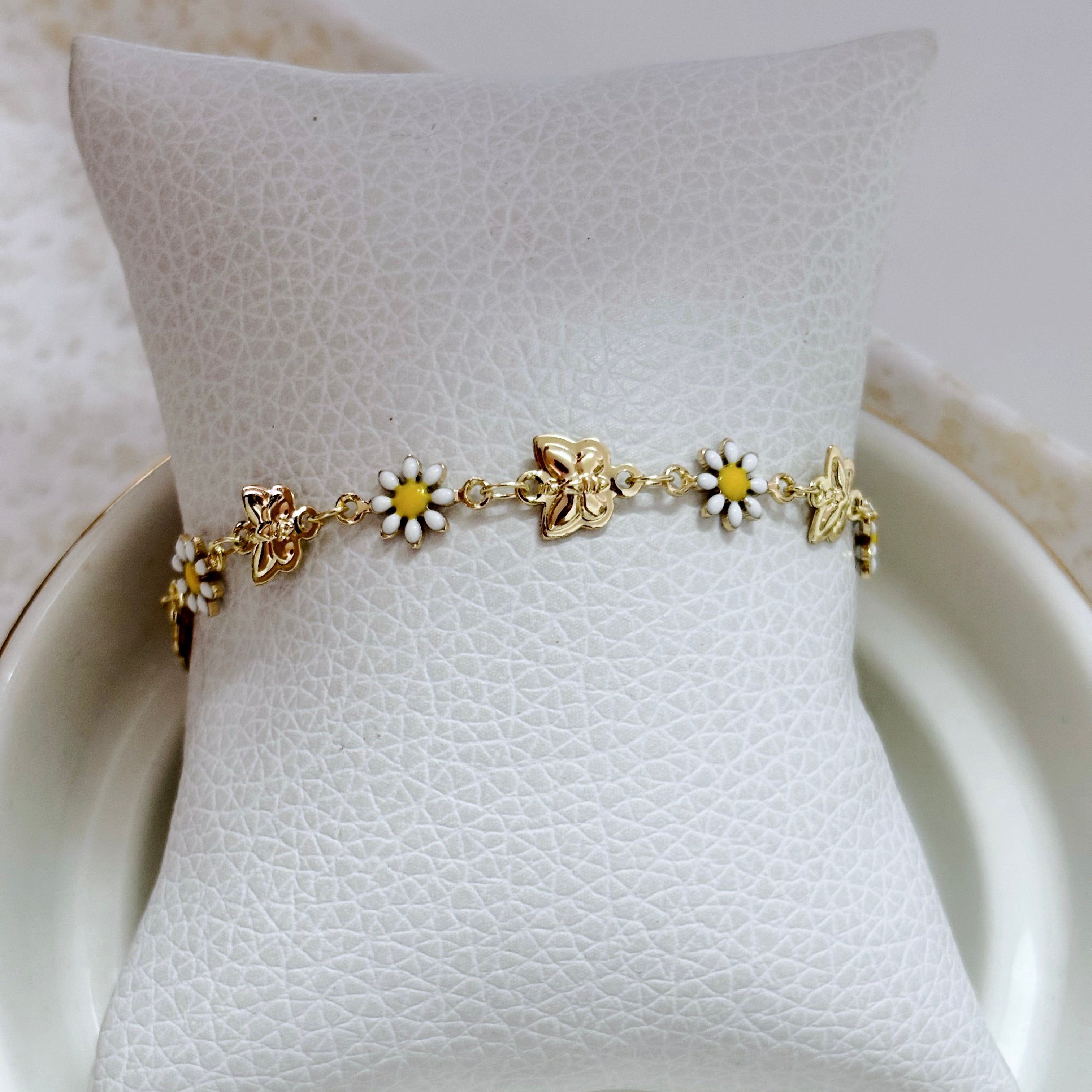 Pulsera Margaritas y Mariposas