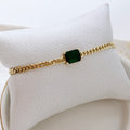 Pulsera Cristal Baguette Verde