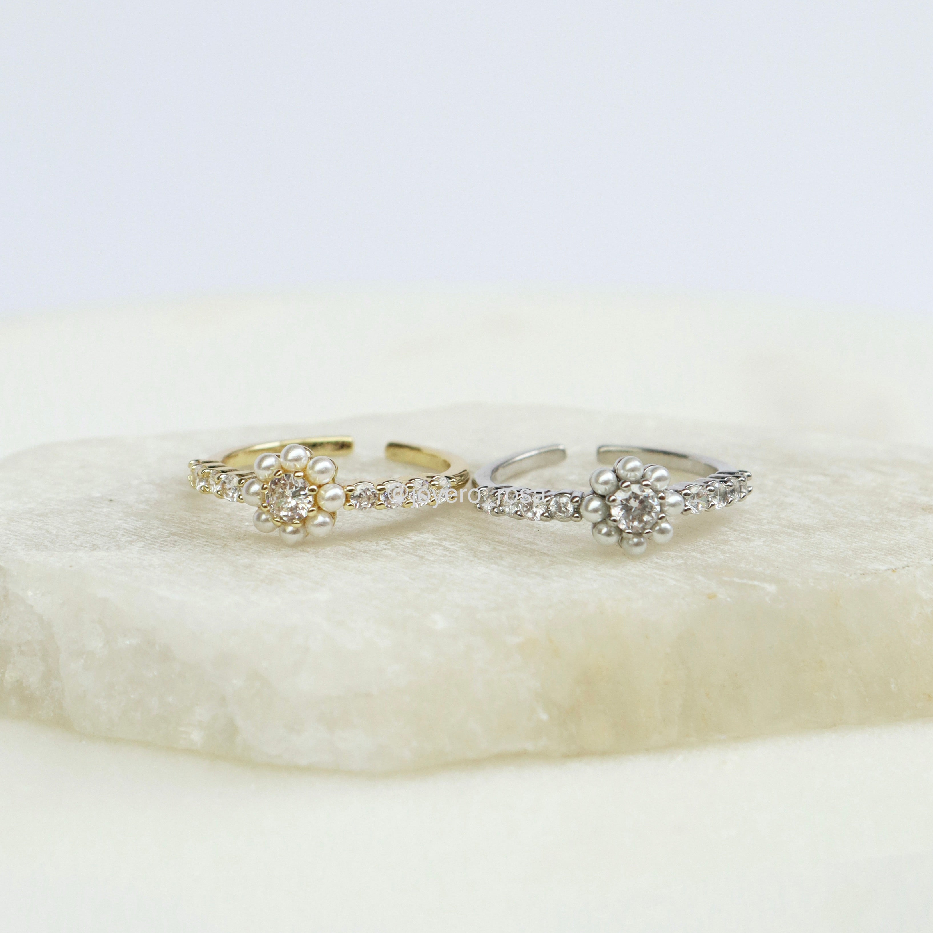 Anillo Perlas y Cristales